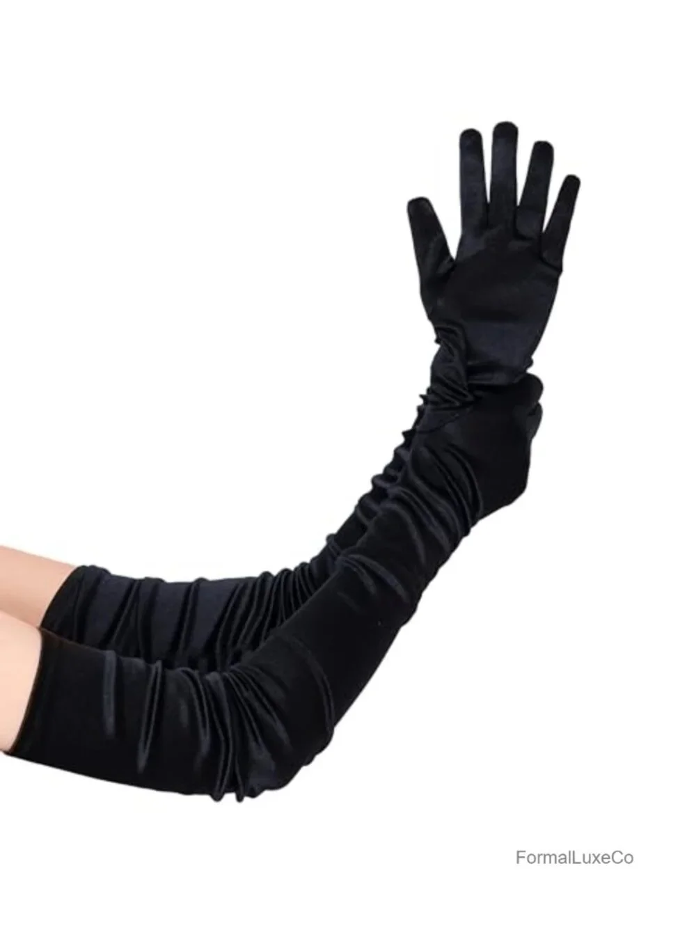 Opera Length Satin Gloves Stretchy Formal Party Costume Accessory
